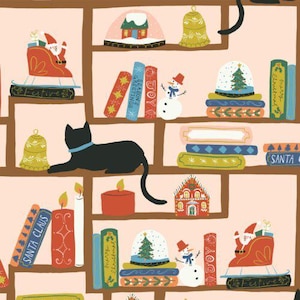 Christmas Shelves - Tinsel Time! - Louise Cunningham - Cloud 9 Fabrics - Poplin Christmas Shelves - Tinsel Time! - Louise Cunningham - Cloud 9 Fabrics - Poplin