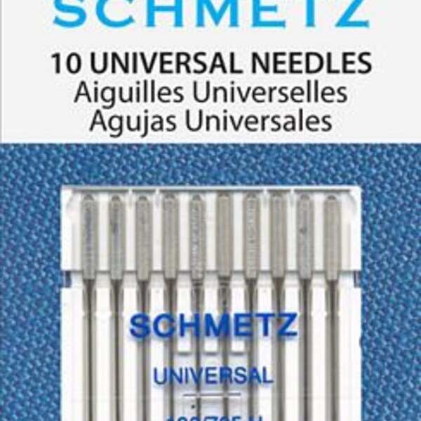 Schmetz Universal NEEDLES Assorted Variety Pack - 10 needles per pack (2 of 70/10, 3 of 80/12, 3 90/14, and 2 of 100/16) - 1835