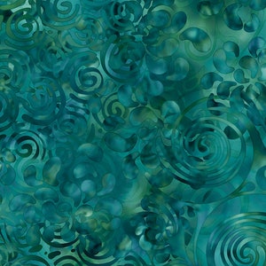 Swirling Texture OMBRE Blender in Evergreen from Effervescence Collection for QT Fabrics - 100% Cotton - Color Fades Light to Dark