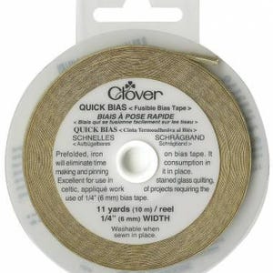 Smeltbare Quick Bias Metallic Gold 1/4in x 11 yds van Clover - gratis verzending bij aankoop van stof
