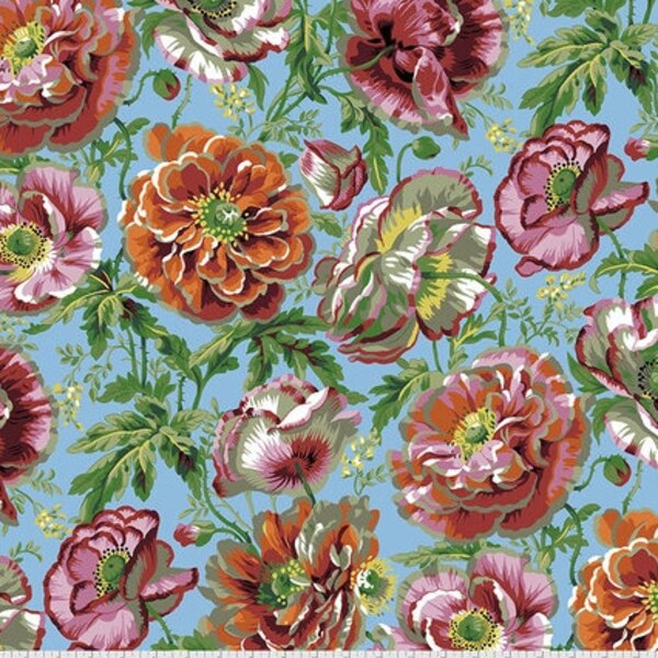 Kaffe Fassett- Dorothy Flowers in Natural From Philip Jacobs for the Kaffe Fassett Collective by Free Spirit Fabric 100% Cotton Fabric