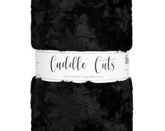2 Yard Luxe Cuddle® Cut in Luna Black (72"x60") Peluche MINKY di Shannon Fabrics - Pelo da 12 mm