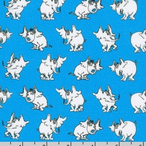 Horton Hears a Who in Blue from Dr. Seuss Fabric Collection by Robert Kaufman- You Choose the Cut