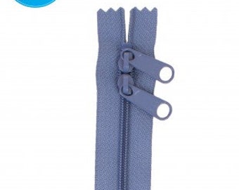 ZIPPERS - 40" Country Blue Double Slide Handbag Zipper from Patterns By Annie