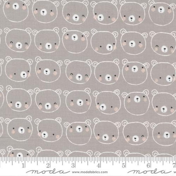 Bear Face Baby Bear in Gray from D is for Dream Collection by Paper+Cloth for Moda Fabric- 100% Quilt Shop Cotton