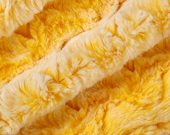 Luxe Cuddle® Paloma in Banana Yellow MINKY Fur From Shannon Fabrics 10mm Pile