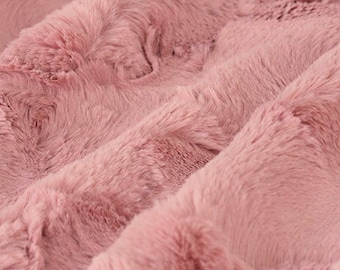 Luxe Cuddle® Hide in Woodrose Pink MINKY Warm and Furry Fabric From Shannon Fabrics- 10mm Pile