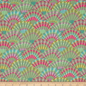 Kaffe Fassett Fabric- Paper Fans in Green From Kaffe Fassett Collective Classics Collection by FreeSpirit Fabric