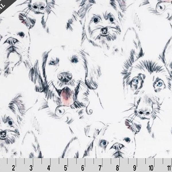 Peluche Minky pour chien - What Up, Dawg Digital Cuddle® beige de la collection Shannon Fabric Digital, poils de 2,5 mm
