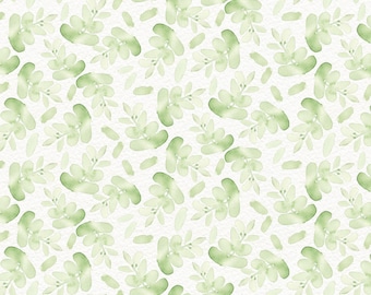 Leaf Toss in Light Green from the Sweet Magnolia Collection by Deane Beesley for P&B Textiles - 100% Cotton Fabric