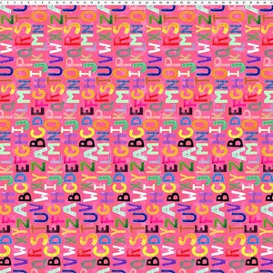 Alphabet in Pink from ABC's of Color Collection by In the Beginning Fabrics - 100% Cotton Fabric