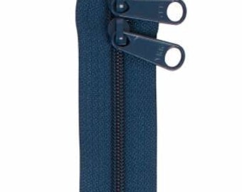 DOUBLE-SLIDE ZIPPER - 30" Twilight Blue Handbag Zipper from Patterns By Annie