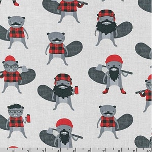 Burly Beaver on Steel Grey from Robert Kaufman's Burly Beaver Collection by Andie Hanna