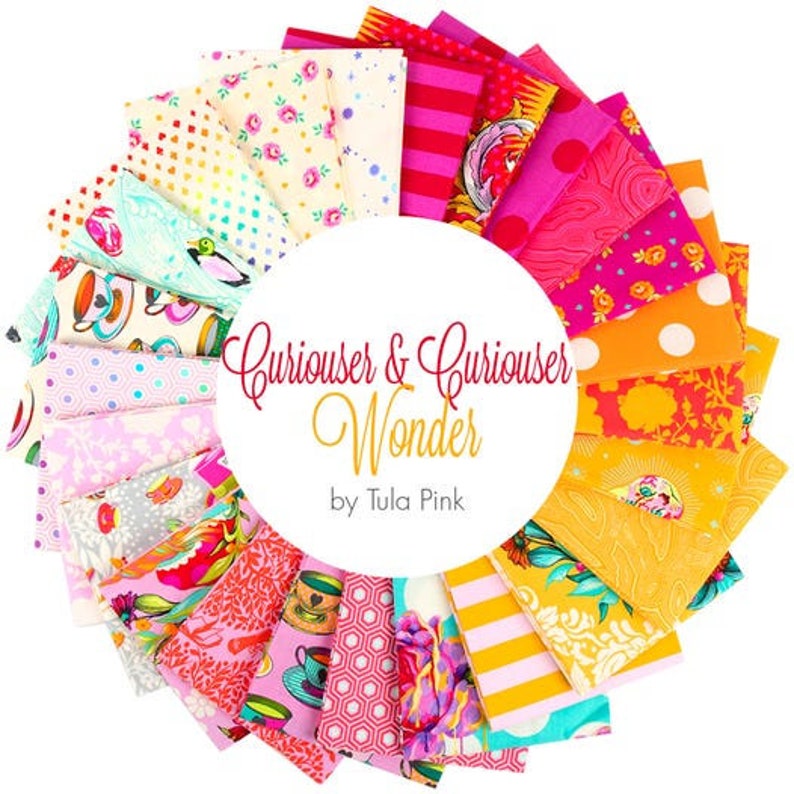 Tula Pink FAT QUARTER Bundle in Wonder From Curiouser & image 1