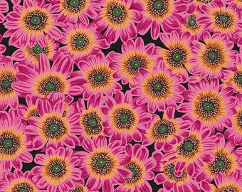 Kaffe Fassett- Lucy Flowers in Magenta From Philip Jacobs for Kaffe Fassett Collective by Free Spirit Fabric 100% Cotton Fabric