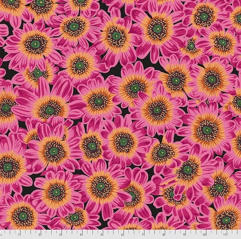 Kaffe Fassett- Lucy Flowers in Magenta From Philip Jacobs for Kaffe Fassett Collective by Free Spirit Fabric 100% Cotton Fabric