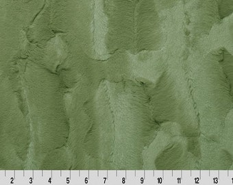 MINKY - Luxe Cuddle® Mirage Extra Wide 80" in Basil Green Furry Fabric from Shannon Fabrics