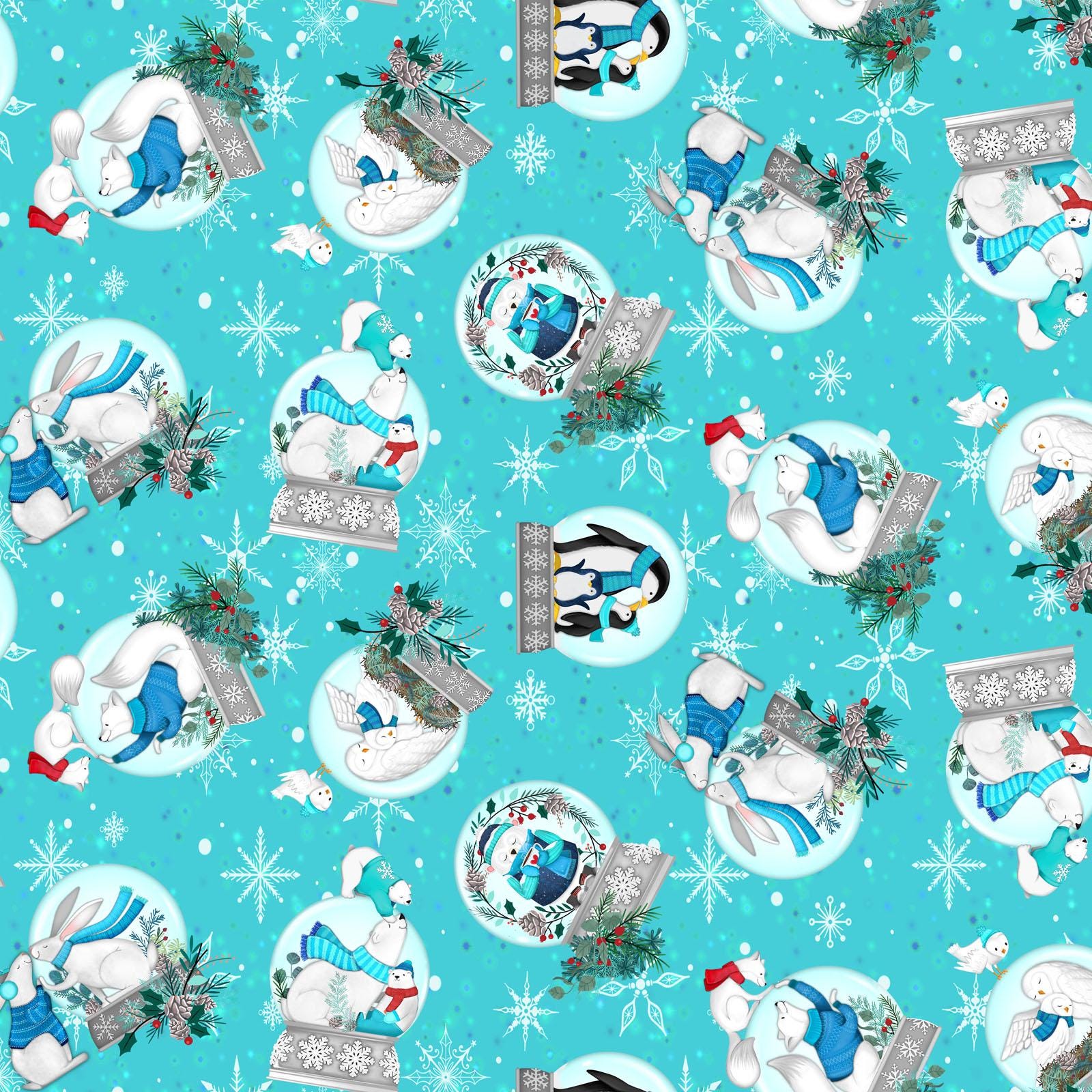 Snow Globes in Turquoise From the Snow Drift Collection by Michael