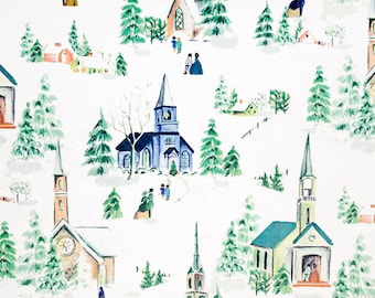 DISCONTINUED- Chapels in the Snow Digital Plush Smooth Cuddle® MINKY from Shannon Fabrics- You Choose the Cut