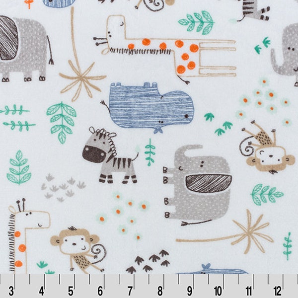 The Mighty Jungle Cuddle® in Denim - MINKY Plush from Shannon Fabric's Digital Cuddle Collection - 3 mm pile