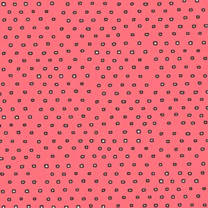 May include: A pink background with a pattern of small black squares.