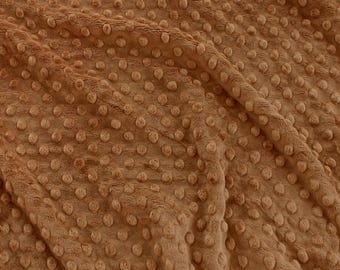 Snuggle Dimple Dots in Caramel Soft Plush Minky From EZ Fabrics - You Choose the Cut
