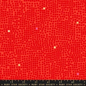 Tissu Pixel Basic rouge rubis métallisé de la collection Jolly Basics par Moda Fabrics - 100 % coton