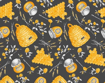 Exclusive * Honey Pot Bee 100% Quality Cotton Poplin Fabric Exclusive * Honey Pot Bee 100% Quality Cotton Poplin Fabric