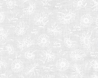 Tecido "Love Me Love Me Not Daisies" da coleção Mini Madness da Robert Kaufman - 100% algodão de qualidade para patchwork.