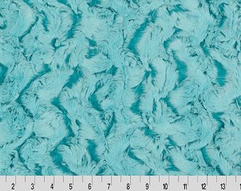 LUXURY FURRY MINKY - Luxe Cuddle® Alpine Cancun Blue Plush Fabric from Shannon Fabrics By the Yard