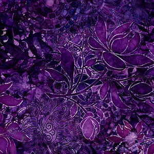 Ombre Floral in Dark Purple from Floralessence Collection by QT Fabrics- 100% Cotton - Dark to Light from Selvedge to Selvedge