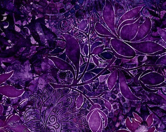 Ombre Floral in Dark Purple from Floralessence Collection by QT Fabrics- 100% Cotton - Dark to Light from Selvedge to Selvedge