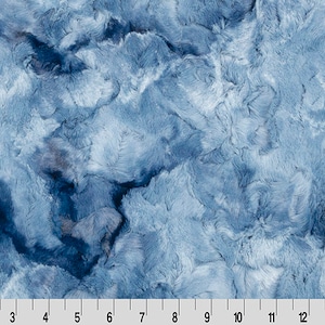 Luxe Cuddle® Galaxy Jeans Blue MINKY Furry Tie Dye Plush From Shannon Fabrics 10mm Pile
