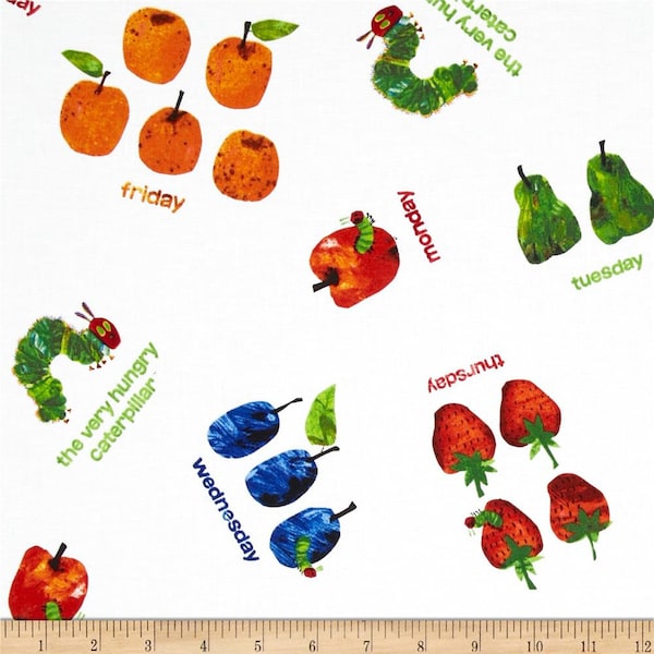 The Very Hungry Caterpillar Fruits From Andover Fabrics by Eric Carle