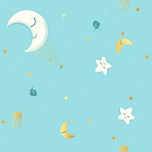 Among the Stars in Light Blue from the Sky Adventures Collection by Paintbrush Studios - 100% Cotton Fabric