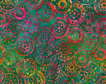 Tissu batik - Mandalas multicolores lumineux par Lunn Studios de Artisan Batiks : Collection Moodscapes 20944-195