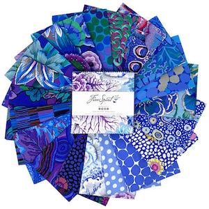 Kaffe Fassett Charm Pack- Lake 5&quot;x5&quot; Charm Pack from Classics Plus Collection by Free Spirit Fabric- 42 squares