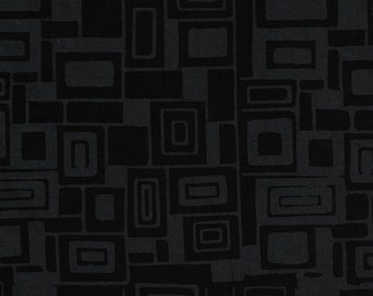 BATIK FABRIC - Rectangles in Licorice from Graphix Collection by Island Batiks