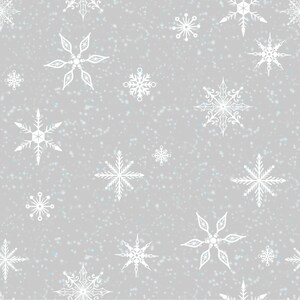 Snowflakes in Light Gray from the Snow Drift Collection by Michael Zindell for Clothworks Fabric - 100% Cotton Fabric
