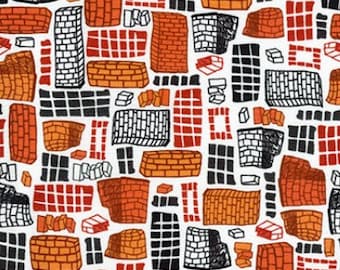 Construction Site Bricks from Build, Bang, Boom Collection by Robert Kaufman Fabric - 100% Quilt Shop Cotton