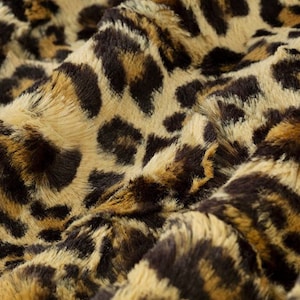 MINKY- Luxe Cuddle® Leopard in Sand Furry Plüsch Minky von Shannon Fabrics- Wählen Sie Schnitt
