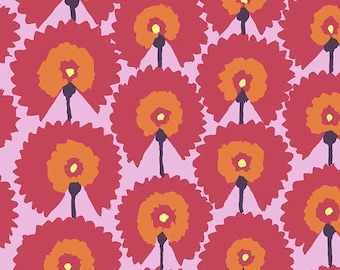 Kaffe Fassett Fabric by the Yard- Regal Fans in Red From Kaffe Fassett Collective Classics Collection by FreeSpirit Fabric