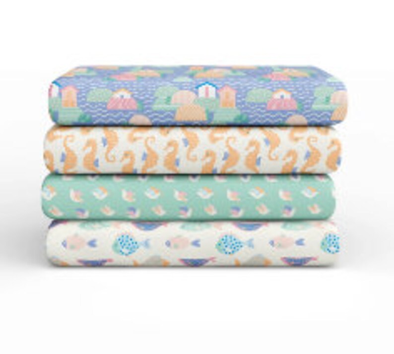 Sea Shells From Fisherman/'s Village Collection by Paintbrush Studio Fabric 100/% Quilt Shop Cotton