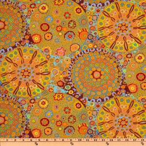 Kaffe Fassett Fabric by the Yard- Millefiore in Orange From Kaffe Fassett Collective Classics Collection by FreeSpirit Fabric