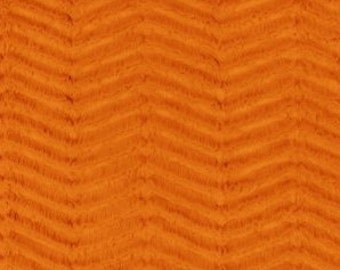 Luxe Cuddle® Ziggy in Tangerine Orange Embossed Minky Fur from Shannon Fabrics - Zig Zags / Chevron- 12mm Pile By the yard