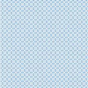 May include: A repeating geometric pattern featuring a grid of white lines intersecting to form small squares and triangles. The design incorporates soft light blue and muted grey tones, creating a balanced, symmetrical, and uniform visual texture.