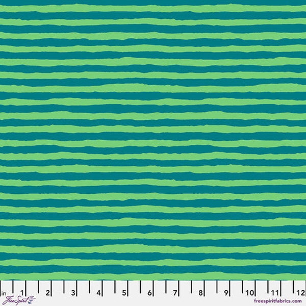 Kaffe Fassett - Comb Stripe in Teal & Green from the Kaffe Fassett Collective by Free Spirit Fabric 100% Cotton Fabric