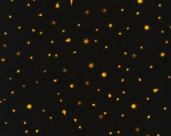 Fireflies in Black from Fantastic Forest Collection for Robert Kaufman