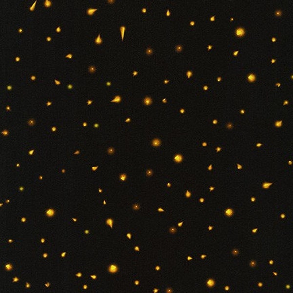 Fireflies in Black from Fantastic Forest Collection for Robert Kaufman