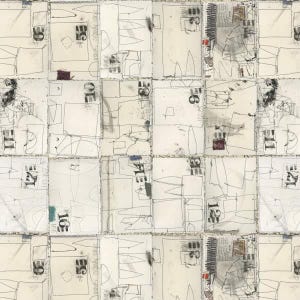 Cartoline: Back in Ivory dalla collezione Random Thoughts di Marcia Derse per Windham Fabric - 100% cotone
